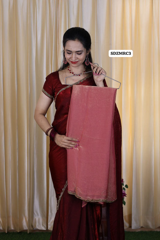 Heavy metallic space silk saree 🍄