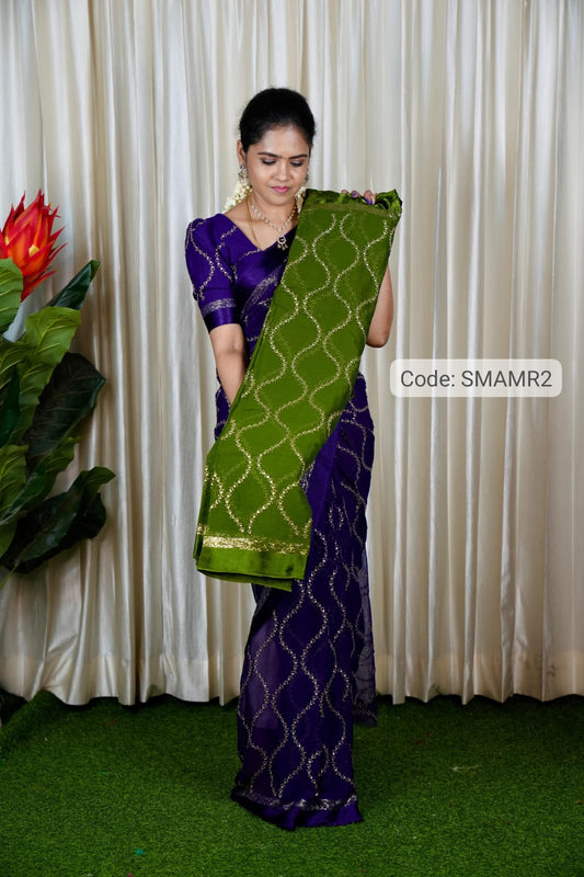 Pure georgette sarees with chumky works.🥳