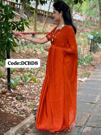 Georgette Saree with designer blouse🥰😎⛳📚