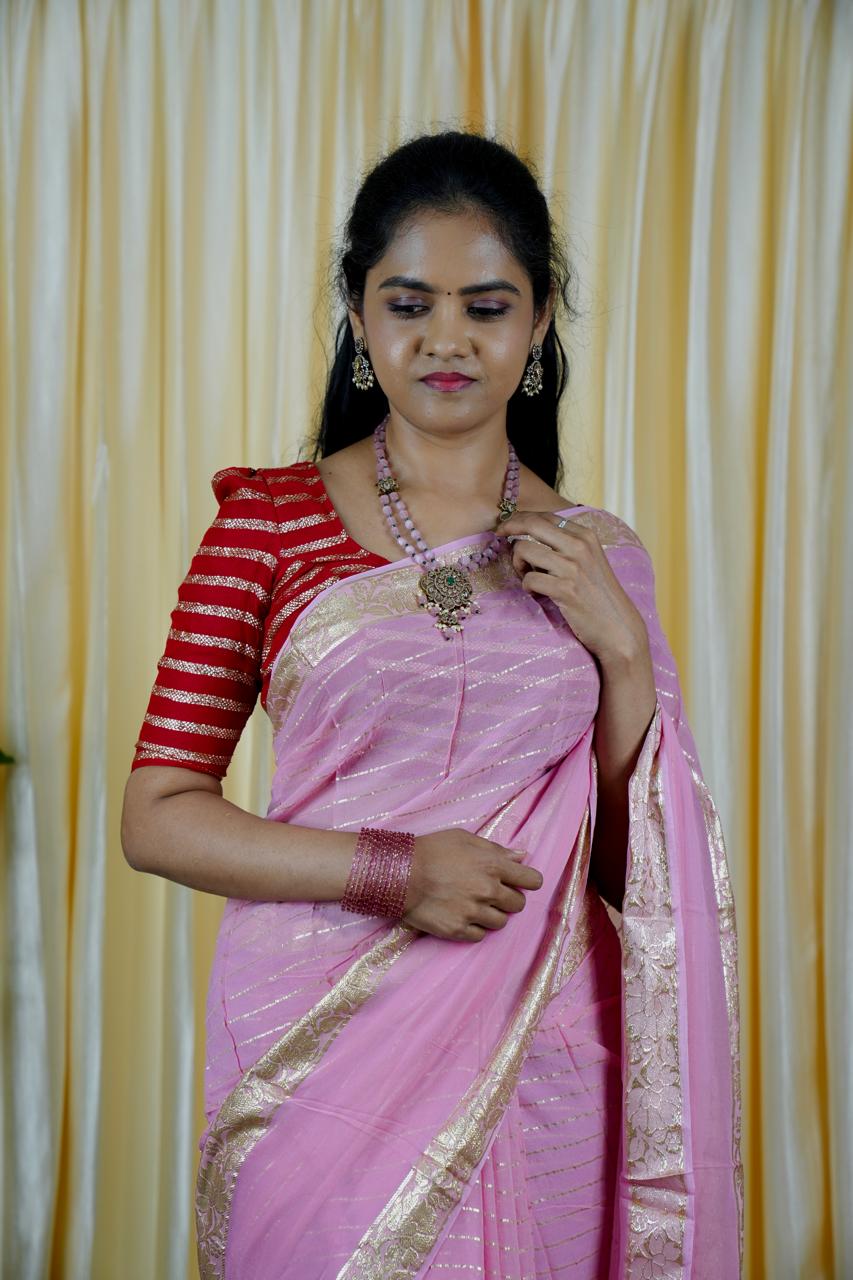 Viscose georgette saree🥳
