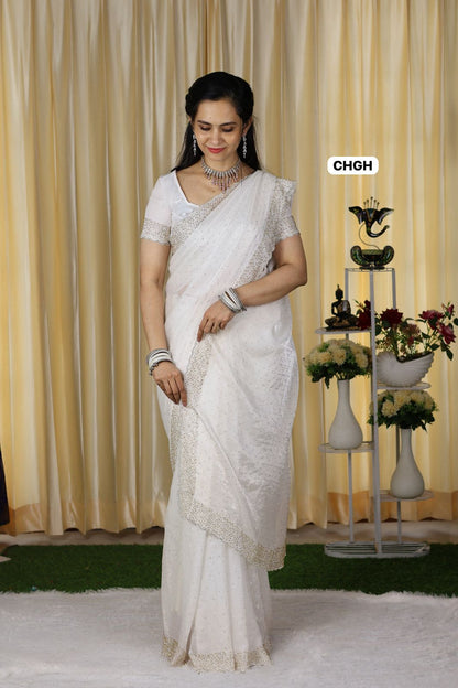 Christmas special Premium quality jarkhand work with cutwork border🥳(pure white)