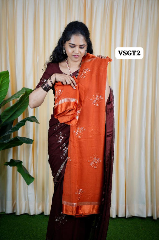 Viscose Georgette saree🥳