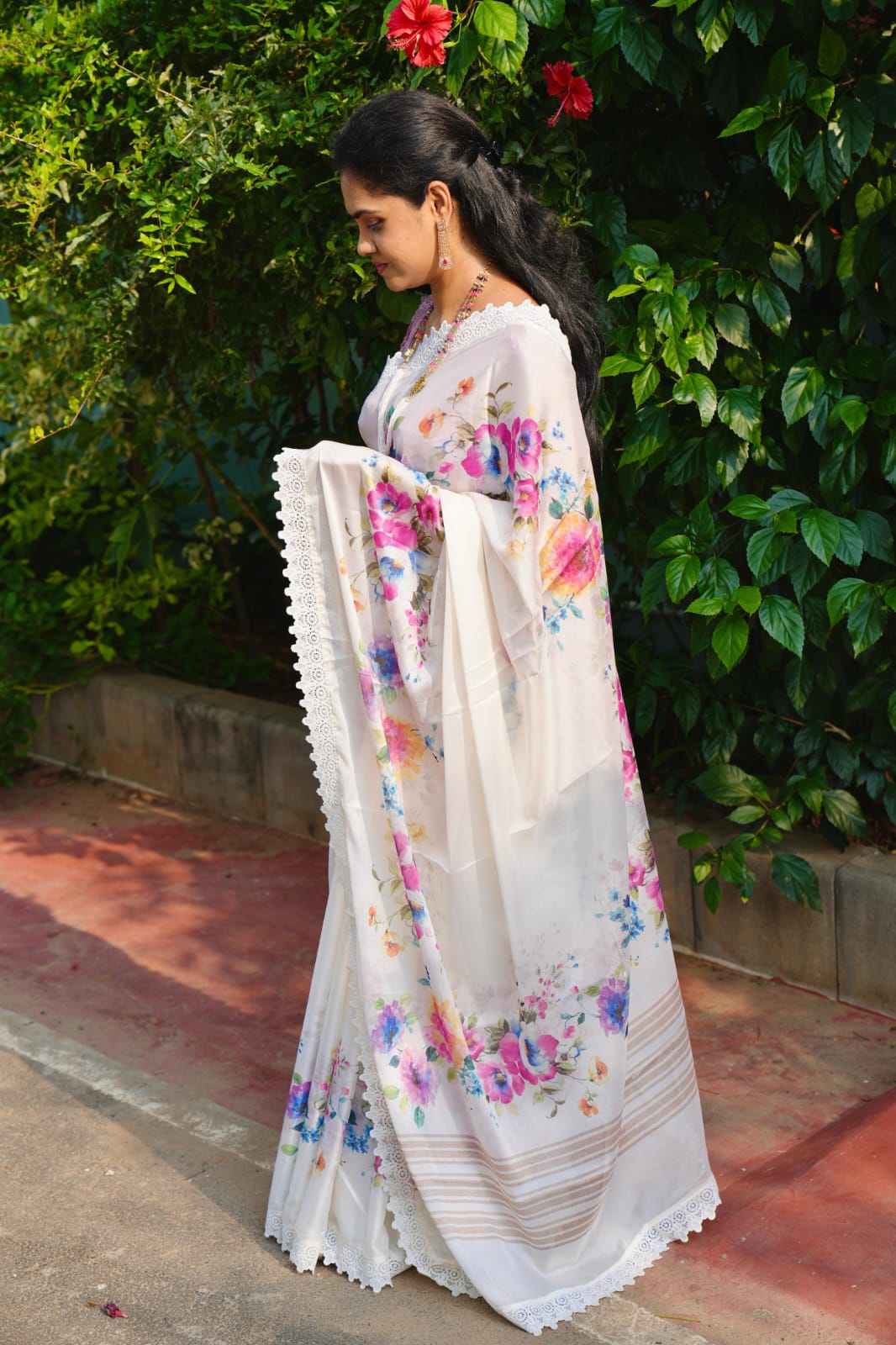 Premium Floral Georgette Silk🍄🥳