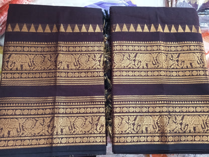 Premium kanchi cotton Anarkali unstitched (slight design change animal figure)🥰😎📚