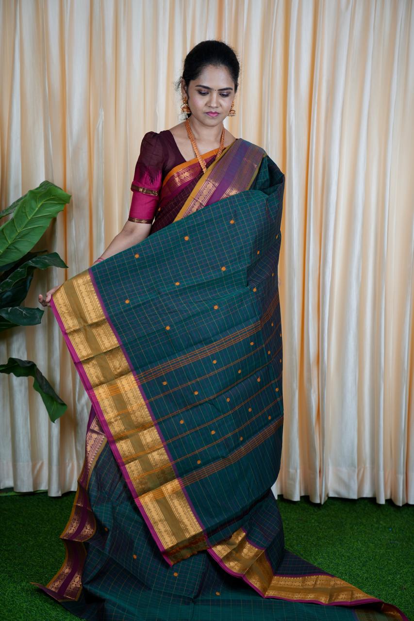 Kanchi cotton korvai buttas 5.5 mtr❌