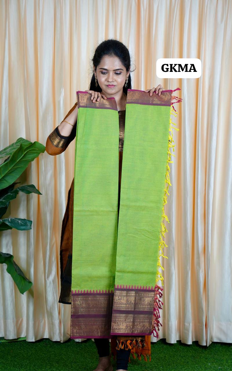 Kanchi cotton salwar set unstitched light green (stitched)🟢🥰