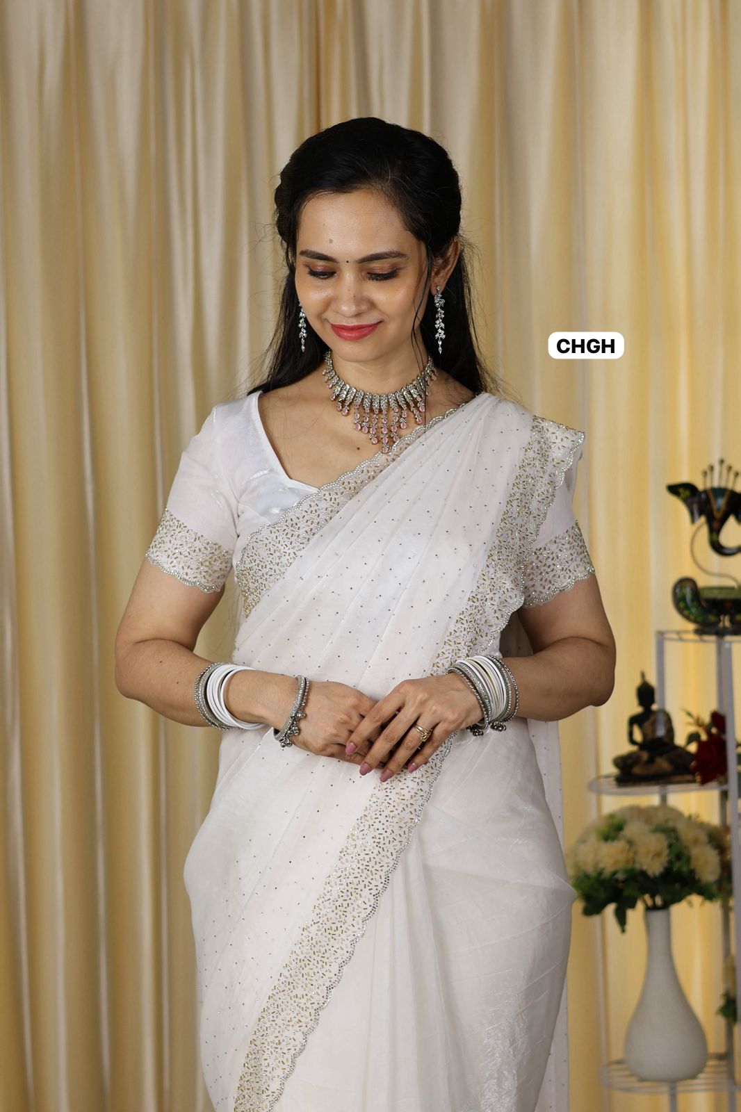 Christmas special Premium quality jarkhand work with cutwork border🥳(pure white)