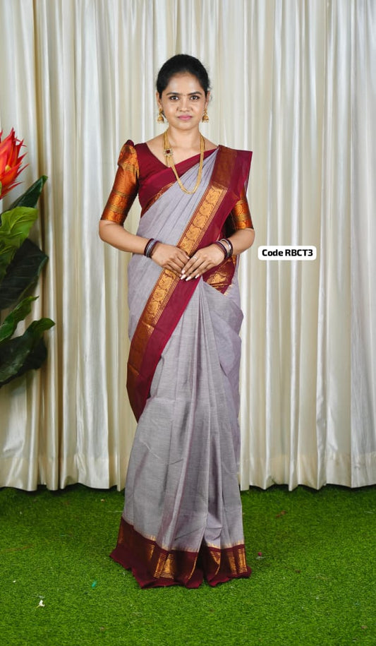 Cotton Saree without blouse sold❌