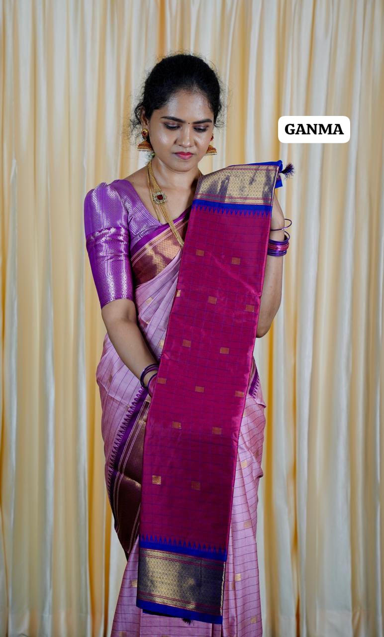 Kalyani silk saree with checks❌❌