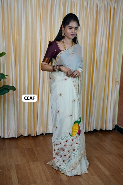 Shimmer georgette saree 🥰😎🌈📚