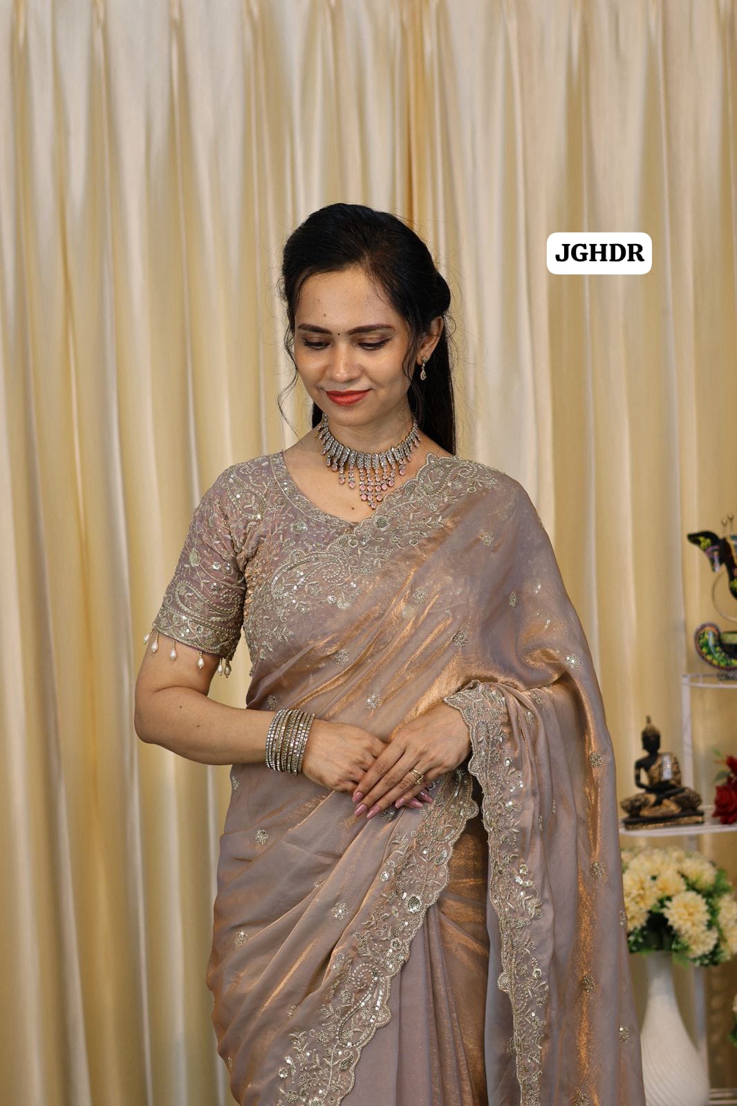 Space Silk with stitched blouse (32-40) alterable 🥳