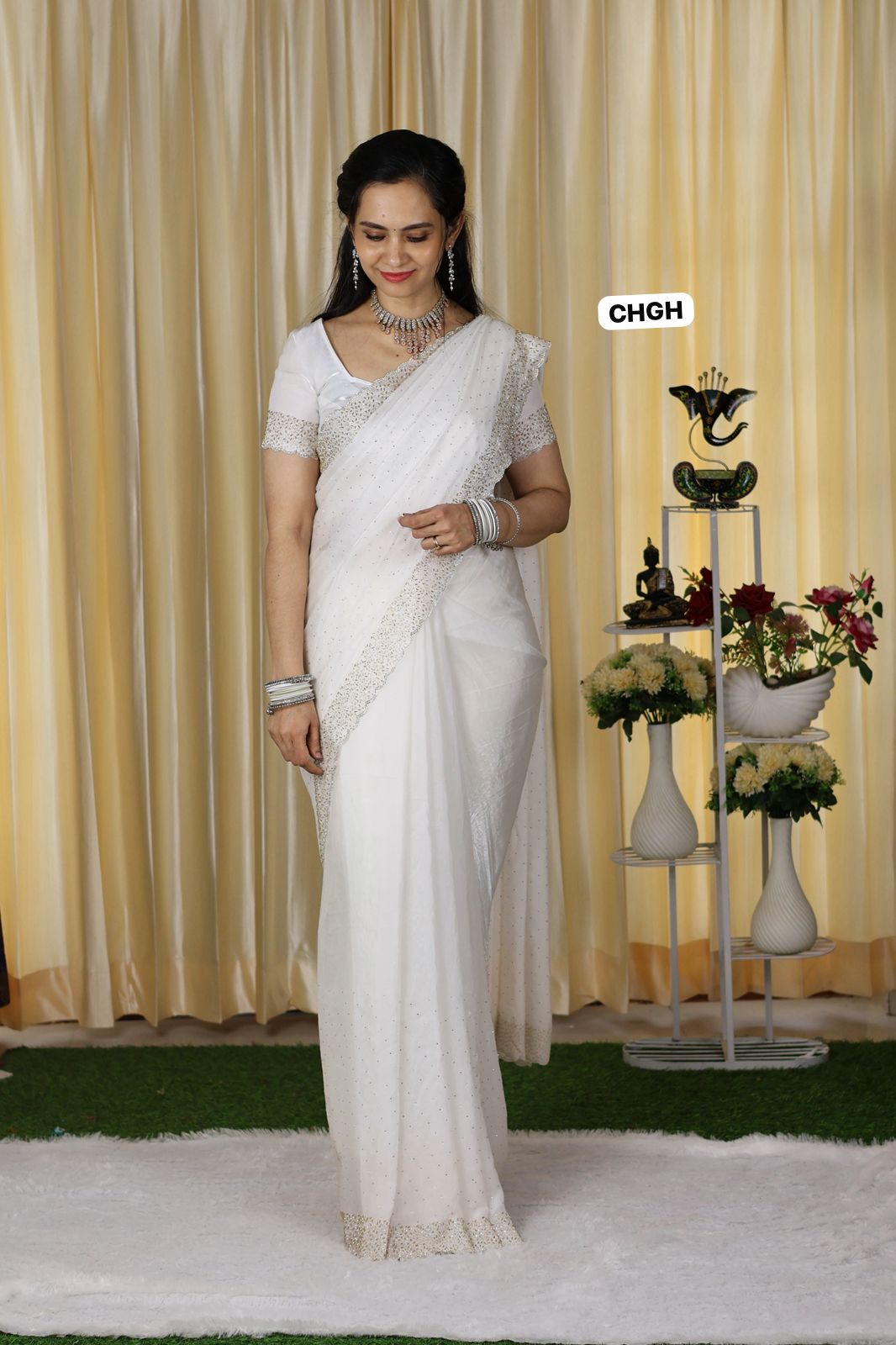 Christmas special Premium quality jarkhand work with cutwork border🥳(pure white)