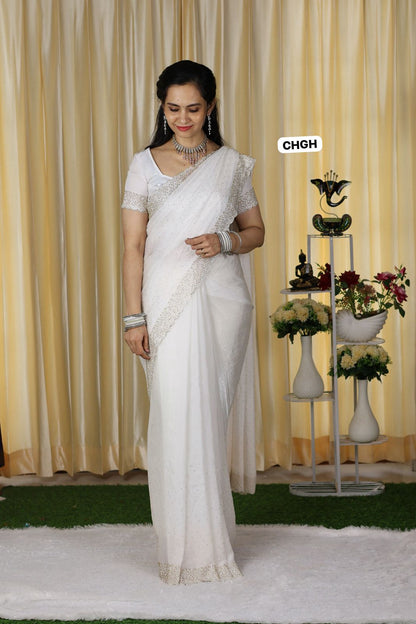 Christmas special Premium quality jarkhand work with cutwork border🥳(pure white)