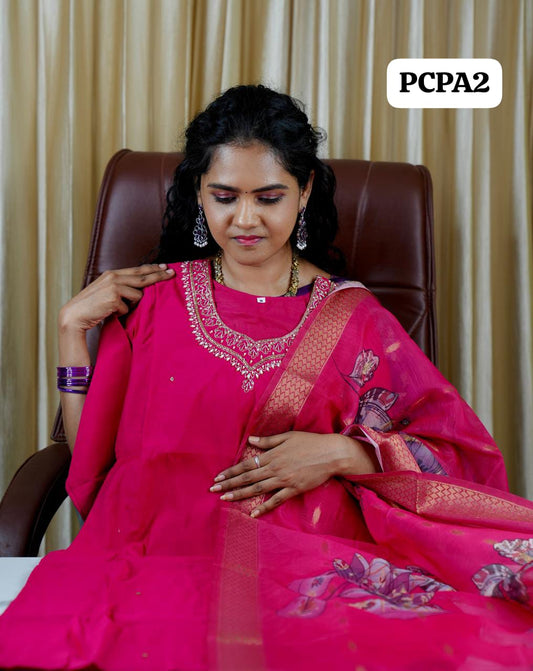 Premium cotton silk salwar set (stitched)  🥳