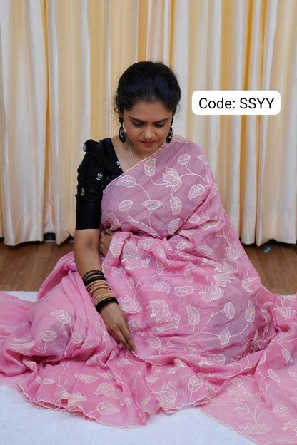 Ramzan offer 💐 Premium silk georgette  and shimmer georgette with floral embroidery designs🏃🏻‍♀️
