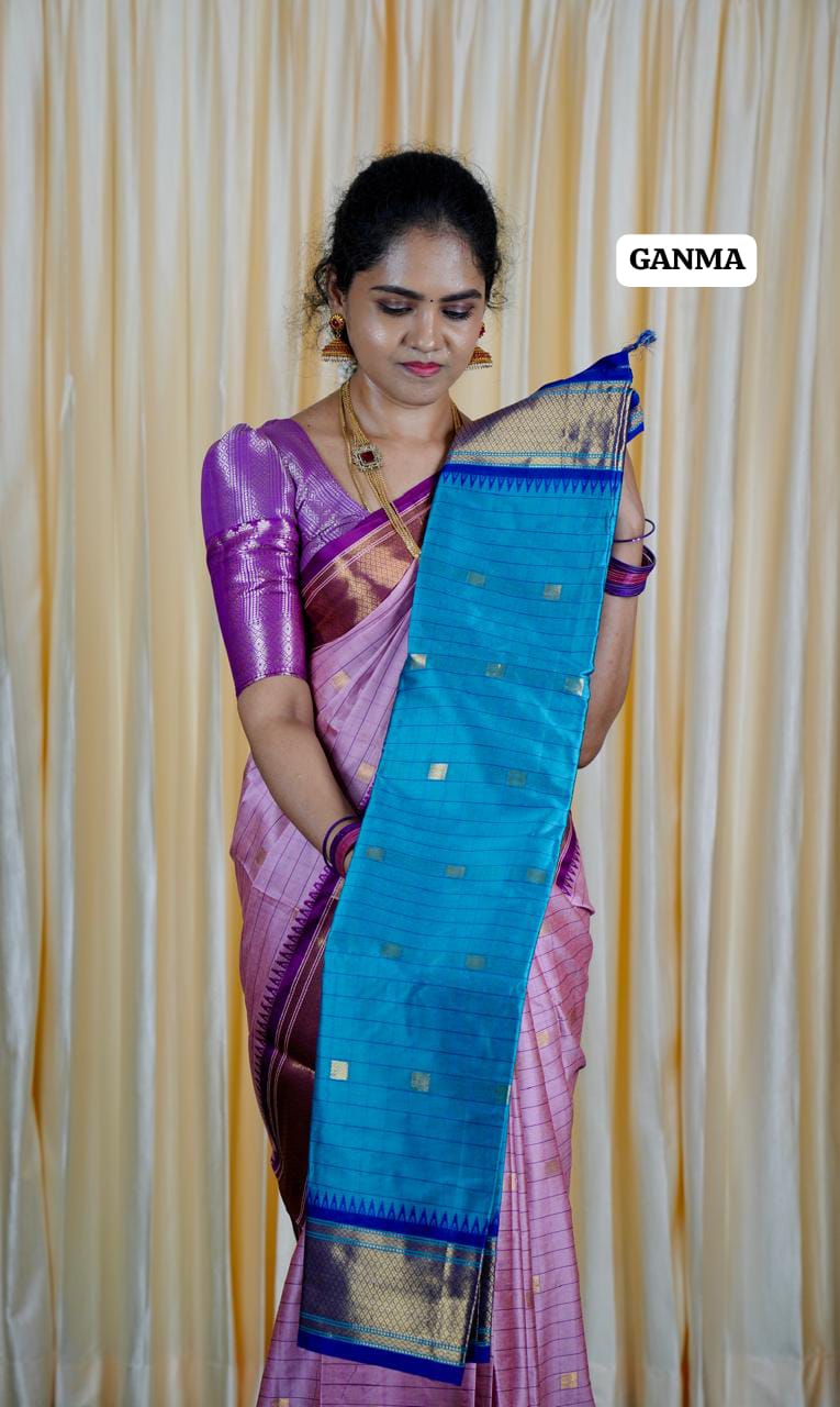 Kalyani silk saree with check❌