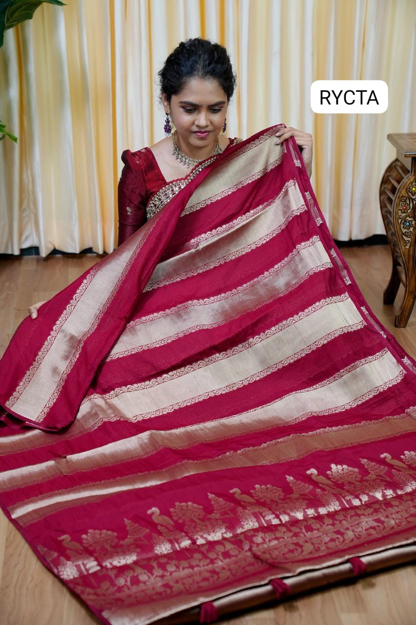 Viscose georgette sarees with bandini design blouse 🌈