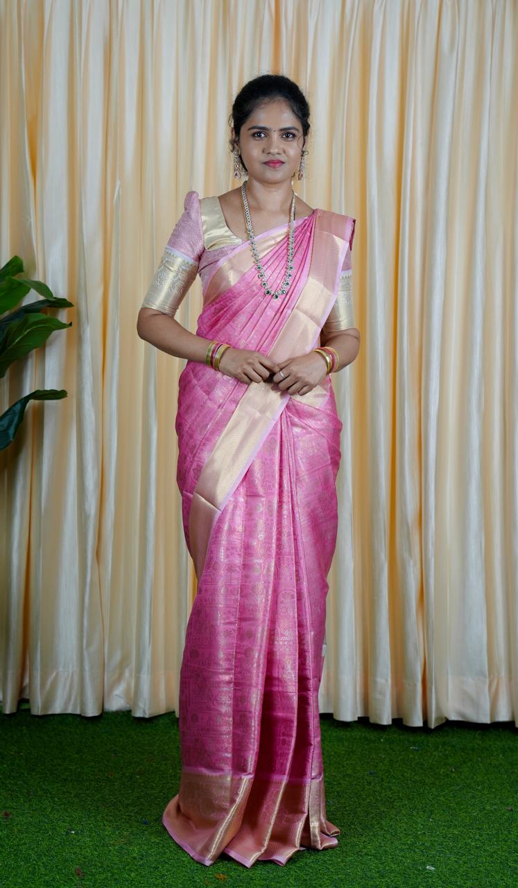 Premium soft katan sarees🥳✅Pink 2