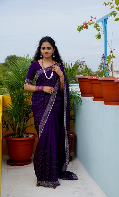 Premium space silk sarees with real jarkhan diamond work prebook🥳✅