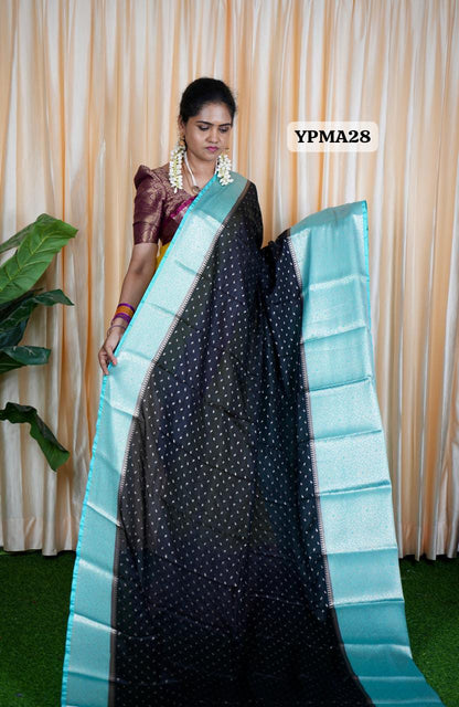 1000 Buttas Concept in Warm  Silk  Saree 👇