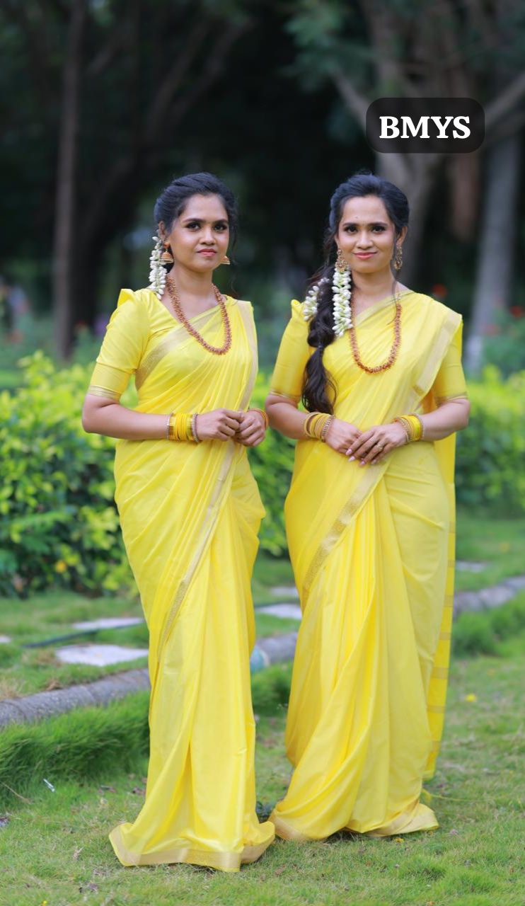 Mysore crepe silk with golden zari 🥳