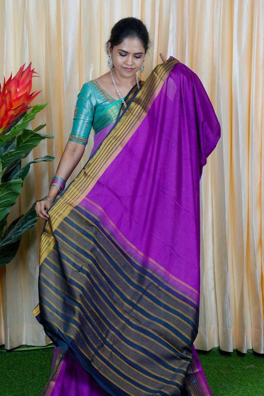 Mysore crepe silk saree 🍄