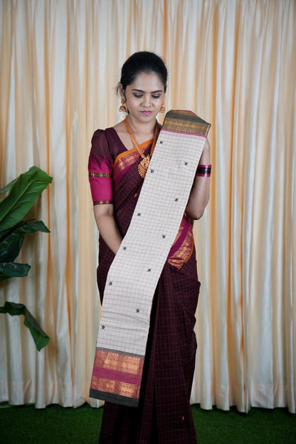 Kanchi cotton korvai buttas 5.5 Mtr❌