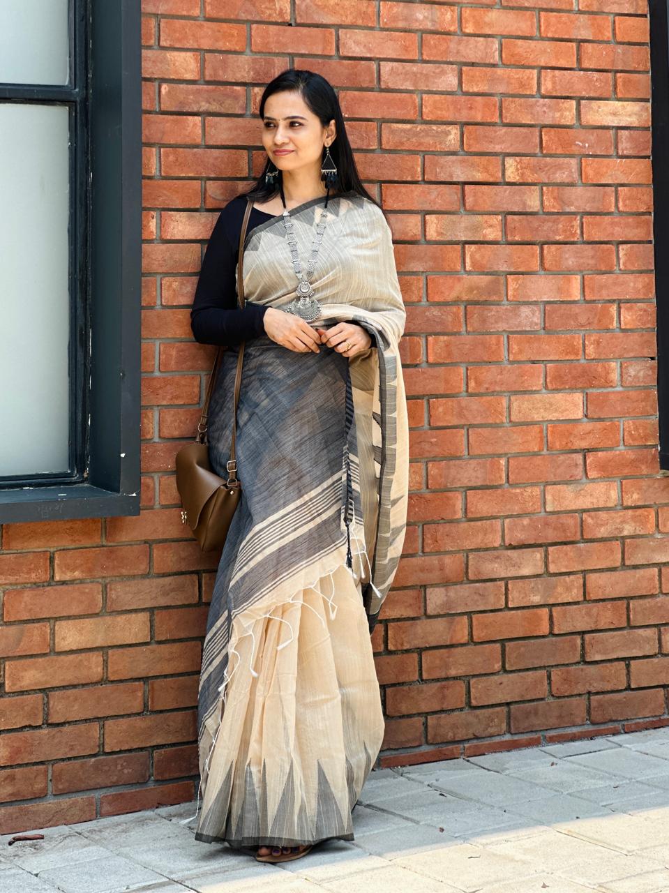 Jute Cotton Saree 🍄✅