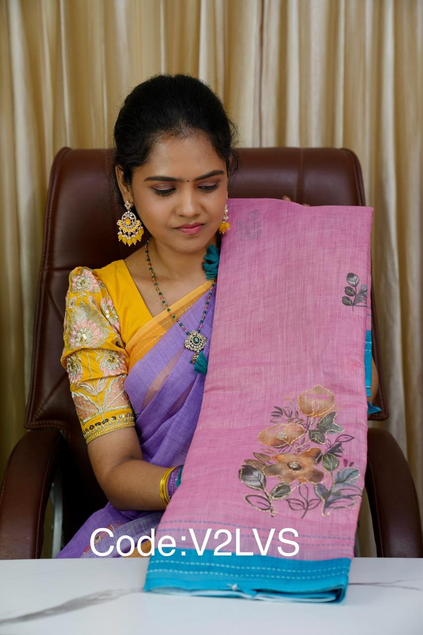 Lenin cotton saree 🥳