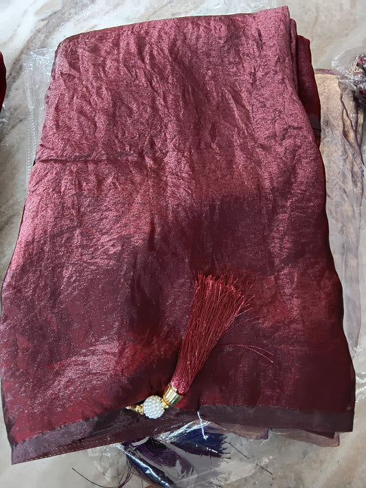 Premium space silk sarees with tassels and chumky work blouse📷