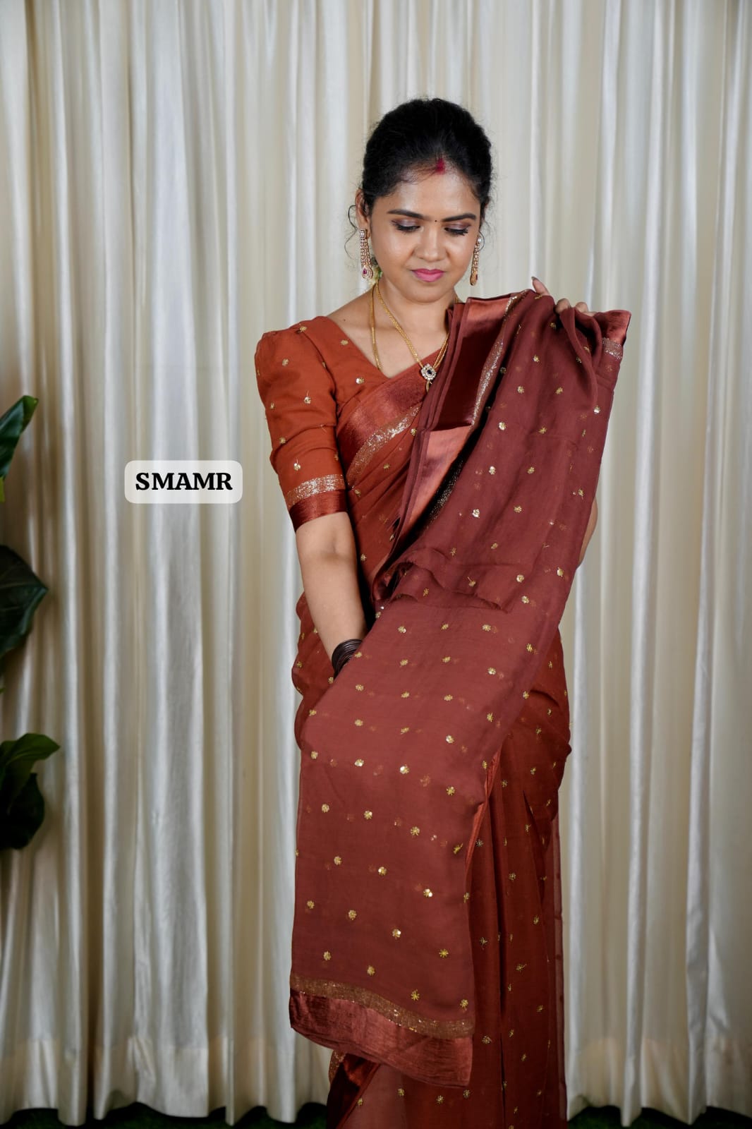 Pure georgette sarees with chumky works.🥳