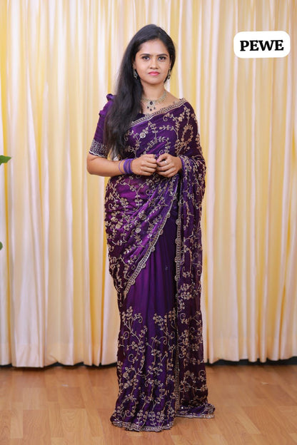 Premium heavy work space silk saree🎁
