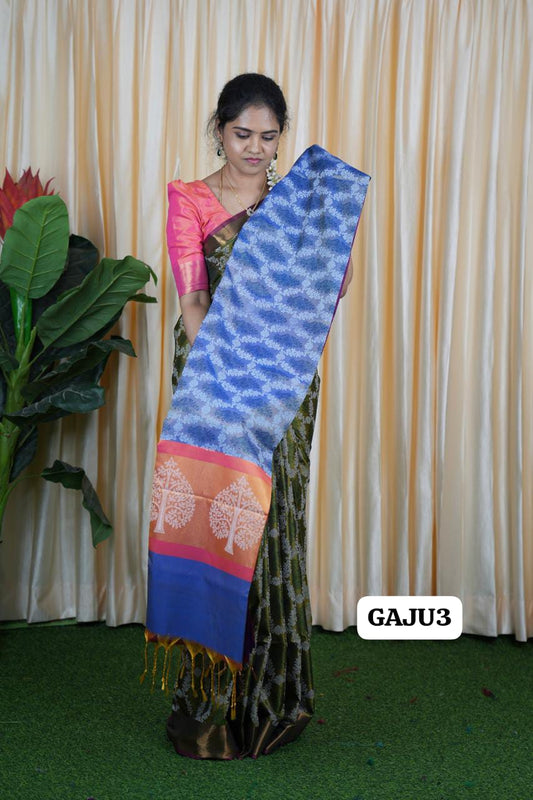 Soft silk sarees with same blouse as shown 🥳