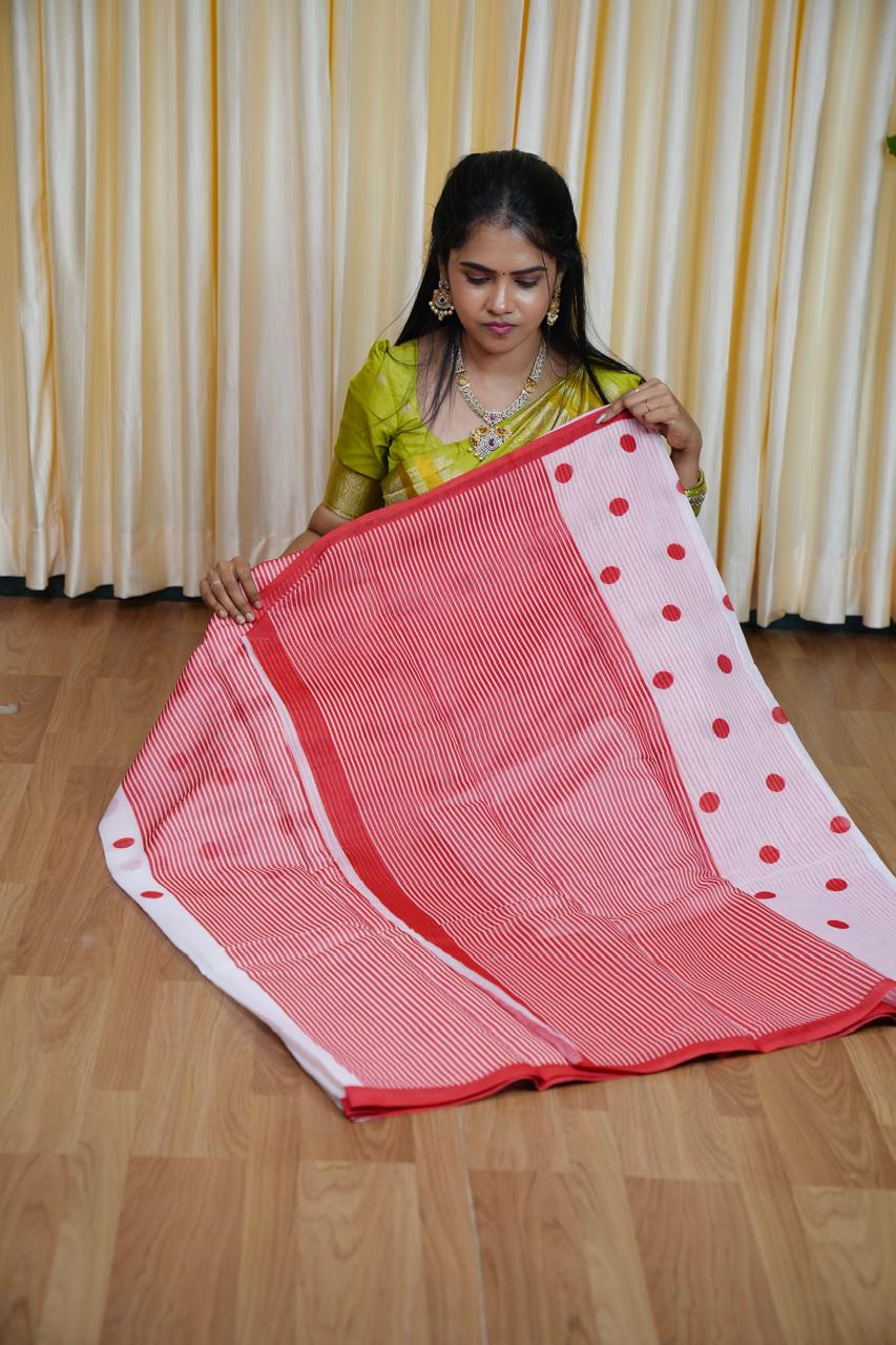Linen cotton saree🥳