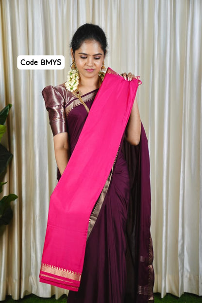 Mysore crepe silk sarees with golden zari ❌