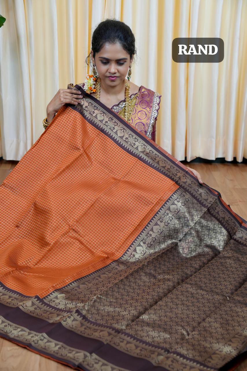 Gadwal semi silk saree🥰😎📚