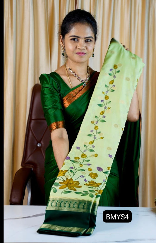Semi Mysore crepe silk saree 🥳