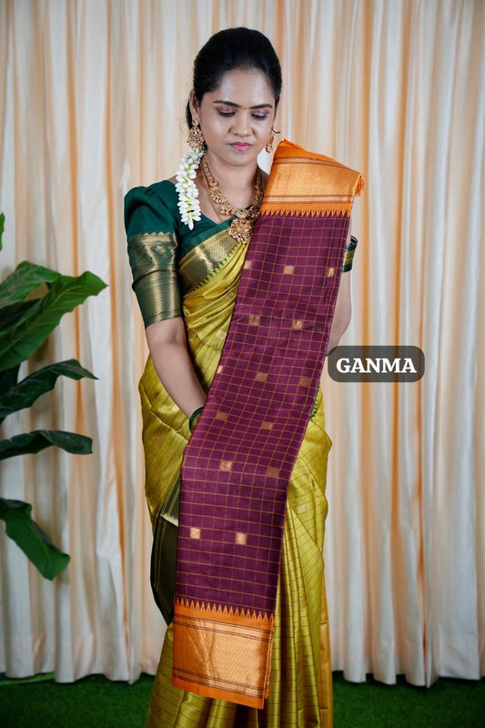 Kalyani silk saree with check❌