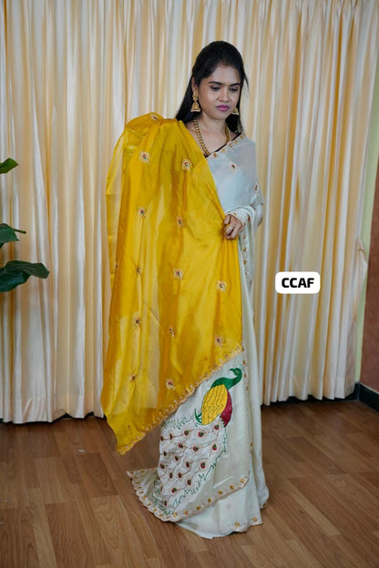 Shimmer georgette saree 🥰😎🌈📚
