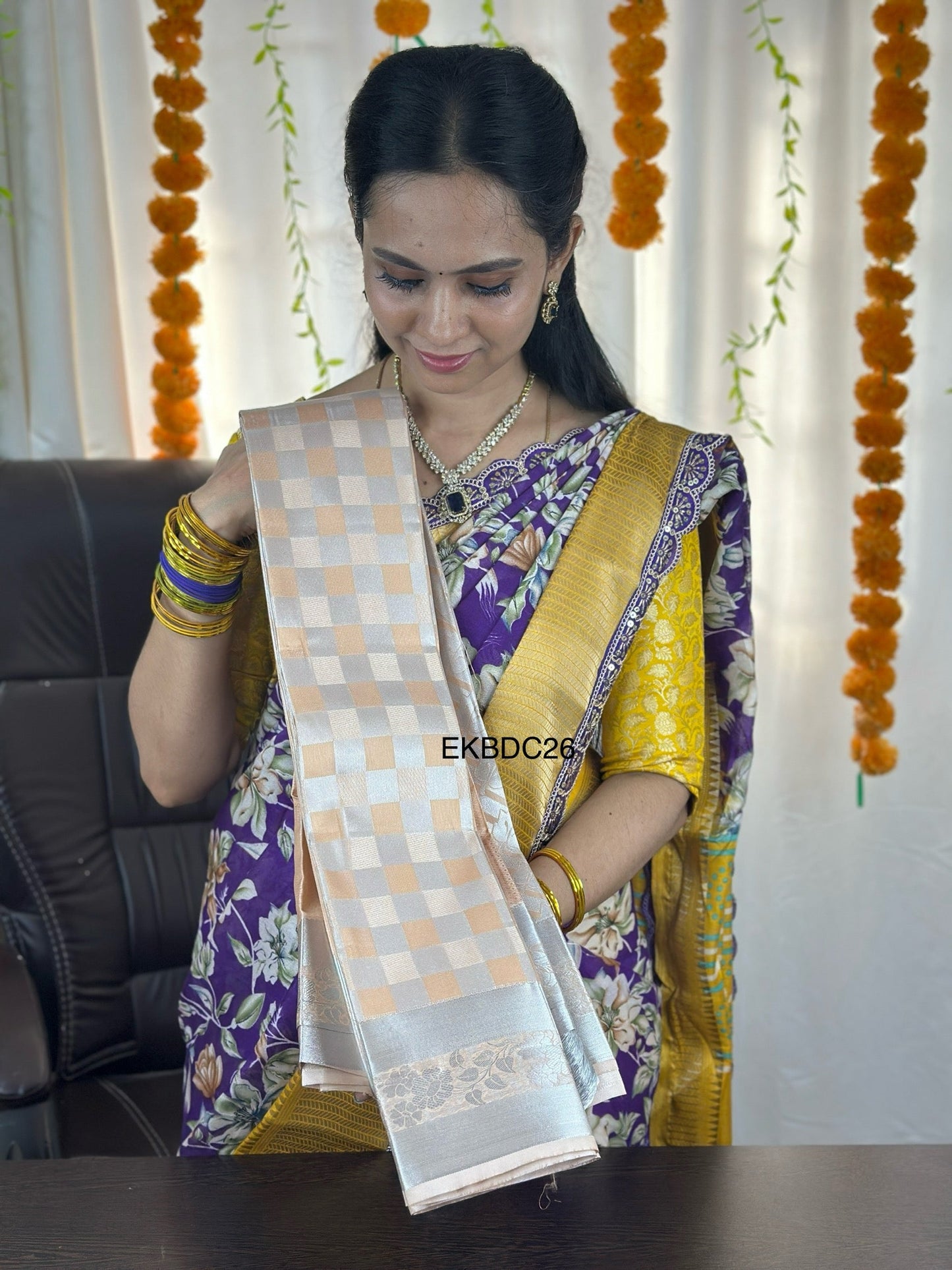 Kanchi bridal semi silks saree