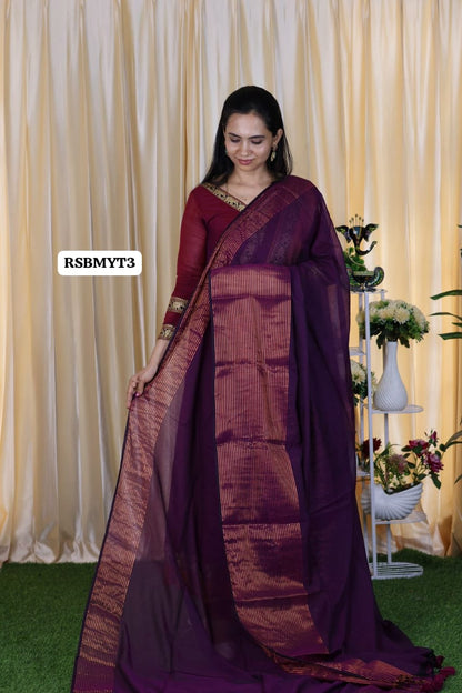 Mul Mul cotton saree light weight with running blouse 👇