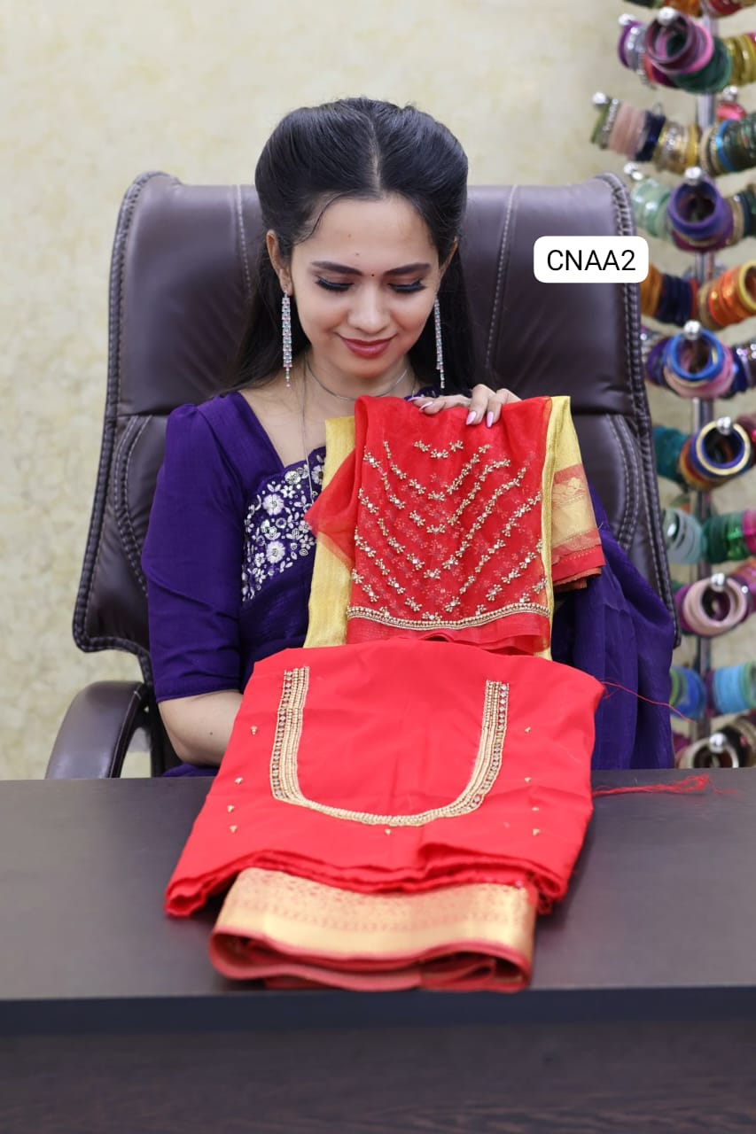 Premium quality net work aari blouse ( unstitched)🔥🥳