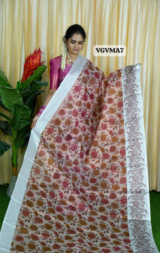 Soft Tissue Floral Printed Saree🥰🥳