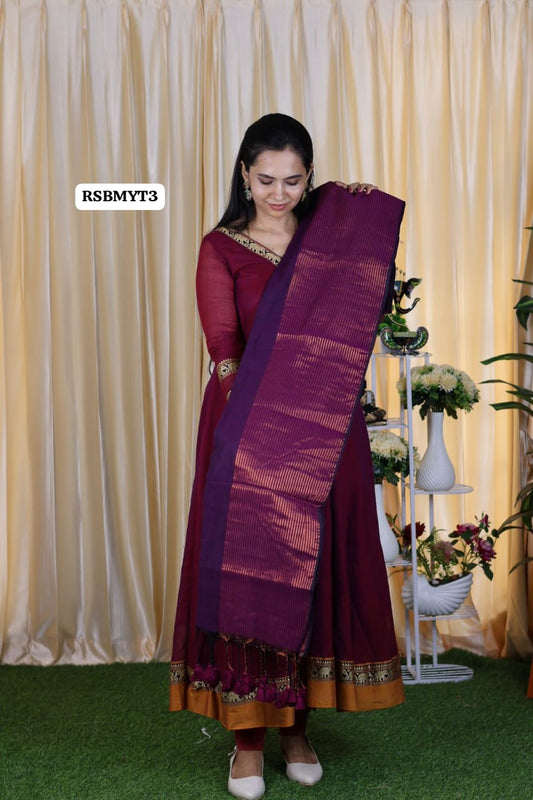 Mul Mul cotton saree light weight with running blouse 👇