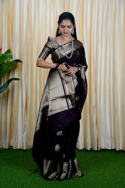 Premium warm silk sarees(deep choclate brown) no animal figure  🥳✅
