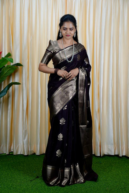 Premium warm silk sarees(deep choclate brown) no animal figure  🥳✅