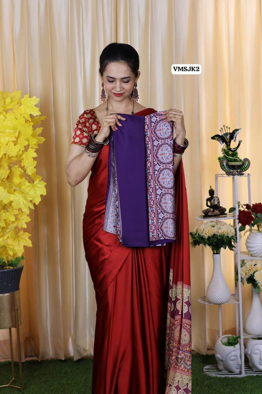Premium modal. semi silk saree🥳