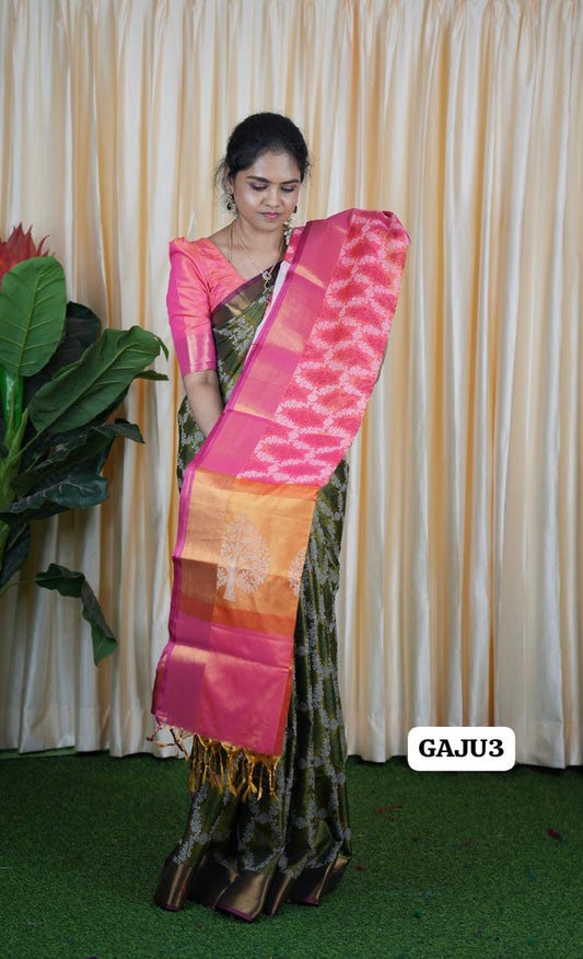 Soft silk sarees with same blouse as show🥳