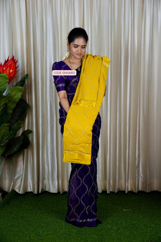 Pure georgette sarees with chumky works.🥰🥳
