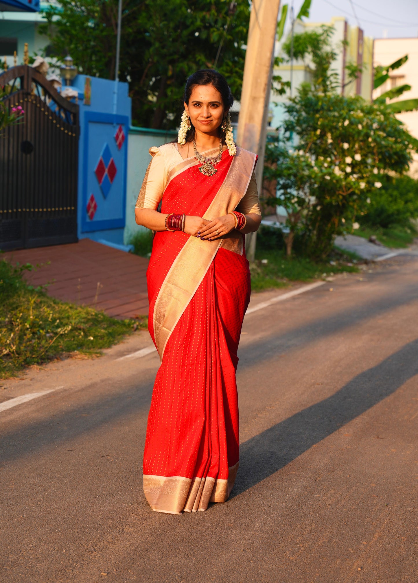 1000 buttas in Premium kanchi bridal semi silk sarees❌